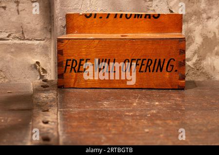 Opportunities Box, St. Thomas`s Church, Catthorpe, Leicestershire, England, Großbritannien Stockfoto